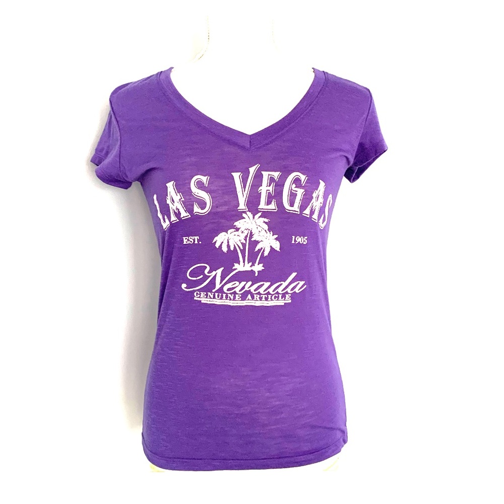 Las Vegas Nevada Palm Tree Purple Burnout Tee